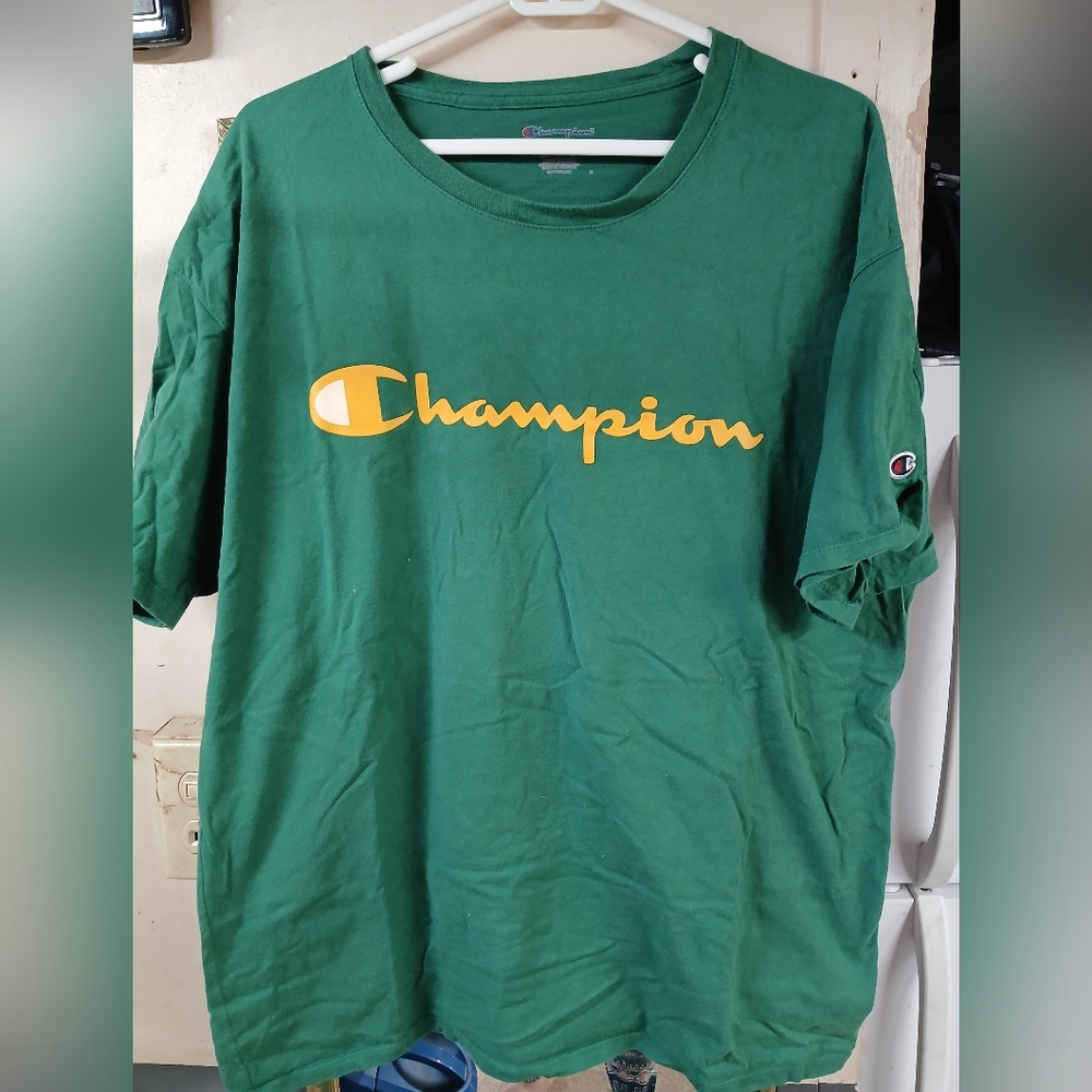Champion Green T-Shirt with Yellow Logo